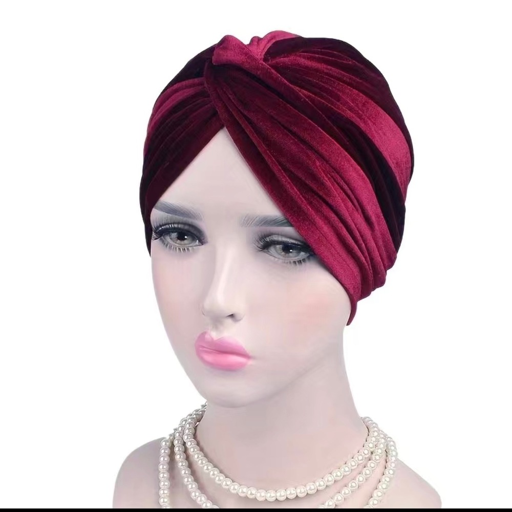 Women Turban Stretchy Hat Indian Cap Muslim Hijab Velvet Turban Head Wraps